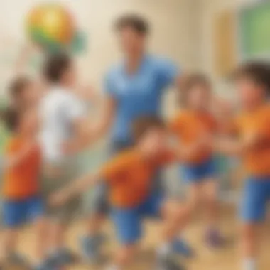Physical activity game promoting teamwork