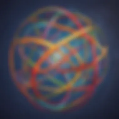 The Interconnected World of Mathematics Abstract representation of mathematical concepts interconnecting