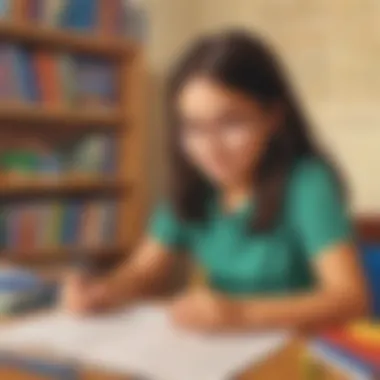 Academic Success Through Math Challenges Illustration of academic success through math challenges