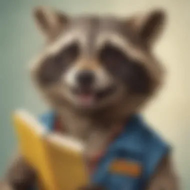 Illustration of a mischievous raccoon delivering a silly dad joke