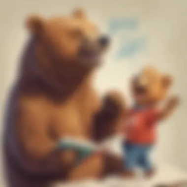 Playful Bear Laughs Illustration of a playful bear cracking a hilarious dad joke