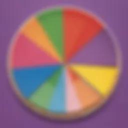 Visual representation of fractions using colorful pie charts