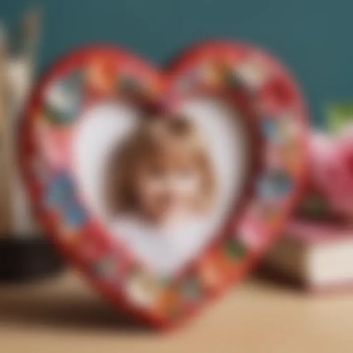 Adorable heart-shaped photo frame for Mother's Day