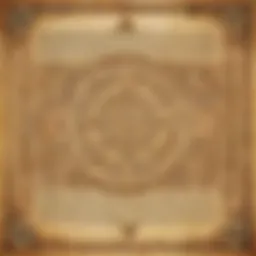 Illustration of an ancient parchment scroll with intricate historical symbols