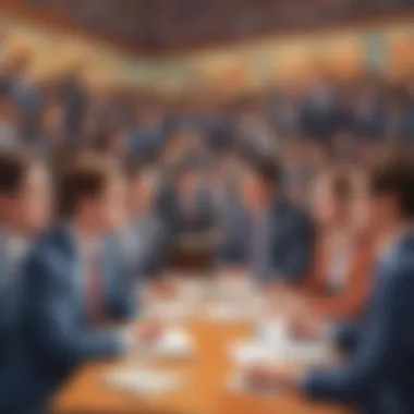 An animated conversation among young debaters with differing viewpoints