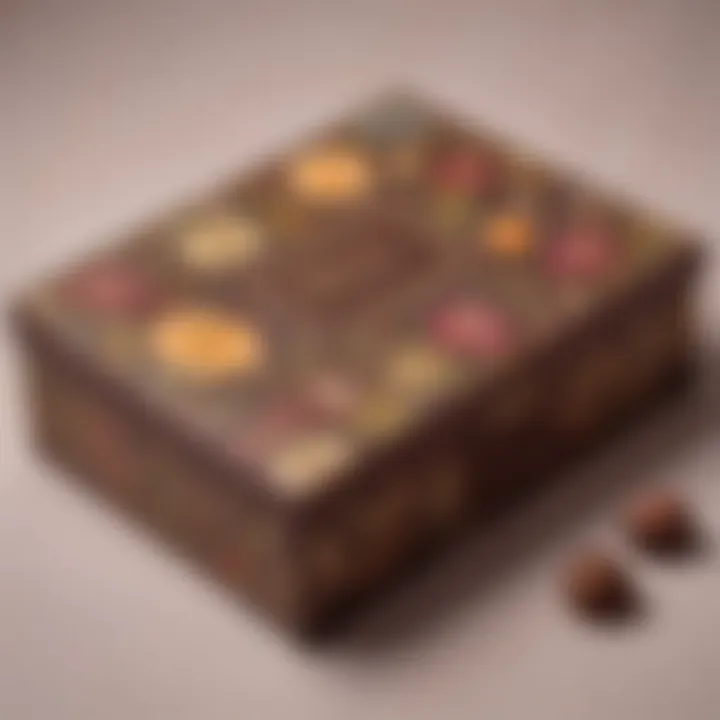 Artisanal chocolate gift box with hand-painted designs