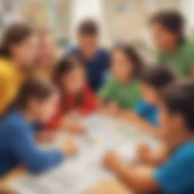 Group of children collaborating on a learning project