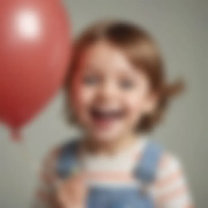 Child holding a balloon and smiling