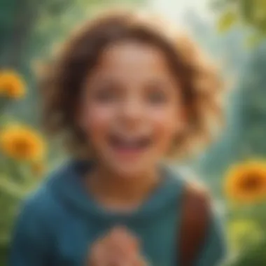 Empowerment in Youth A child joyfully embracing their individuality in nature