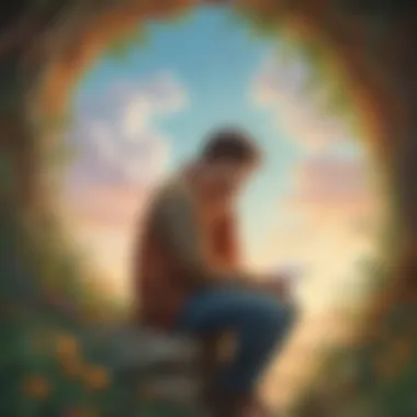 Introspection and Growth A thoughtful individual reflecting on their personal journey