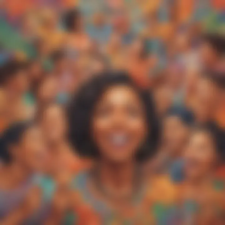 A vibrant mural showcasing diversity and self-expression