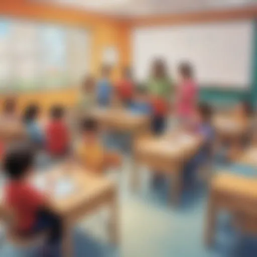 Engaging classroom setting with children learning math