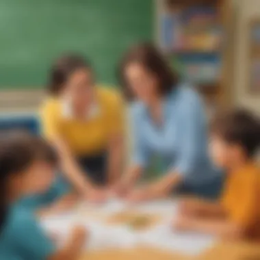Teacher Guidance in Math Activities Teacher guiding children through math activities