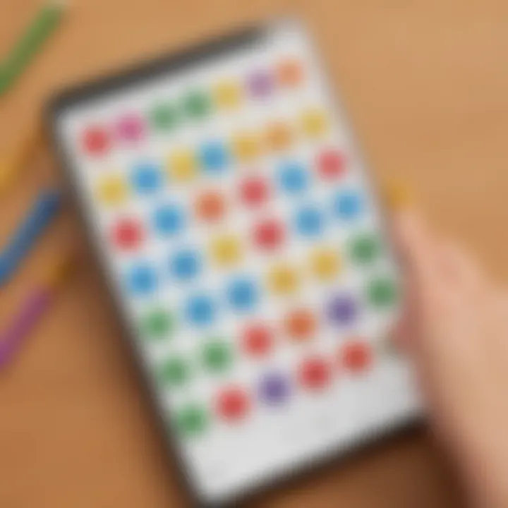 Visual representation of numbers in an educational app