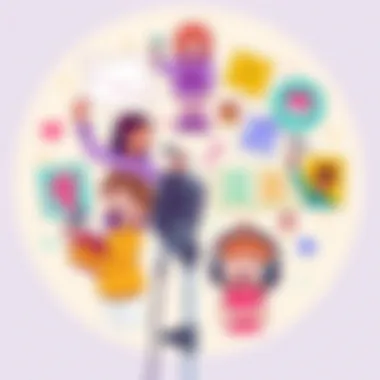 An illustration of various podcast genres