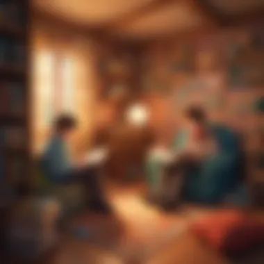 Children reading in a cozy environment