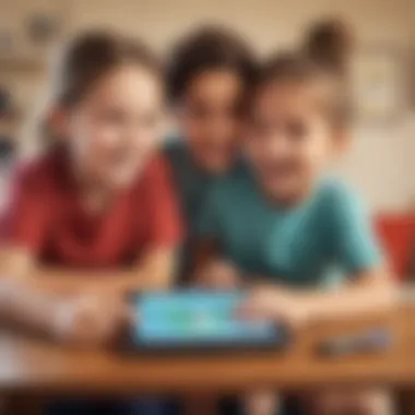 Encouraging Social Interaction with Fun Games Two children playing a tablet game together, promoting social interaction