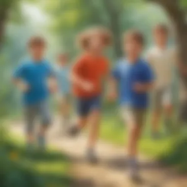 Kids participating in a fun outdoor physical activity