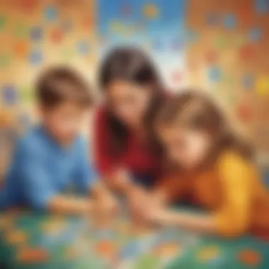 Kids engaged in a stimulating puzzle-solving session