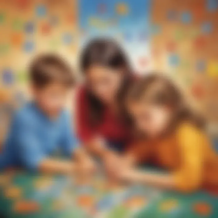 Kids engaged in a stimulating puzzle-solving session