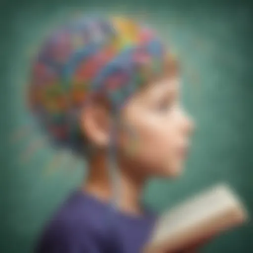 Abstract concept of brain development and math skills enhancement