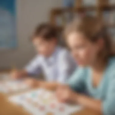 Children engaged in a brain game activity