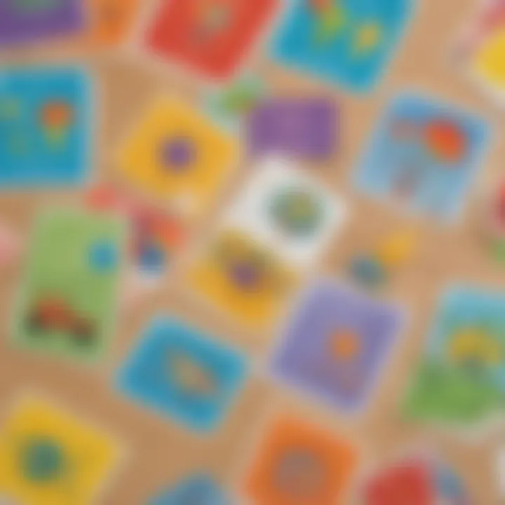 Colorful challenge cards for cognitive games