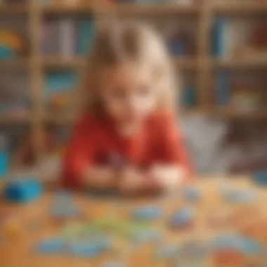 Child engaging in a puzzle game