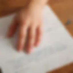 Illustration of a child's hand tracing the letters of a first word