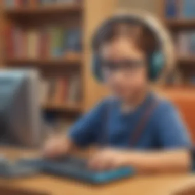 Child Learning with Technology Illustration