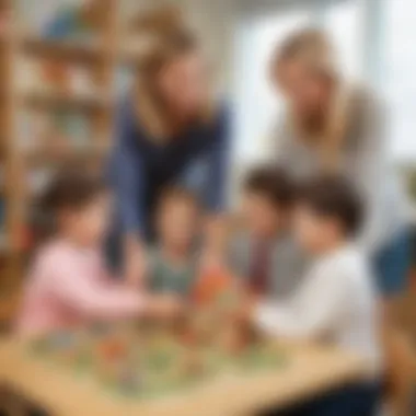 Building Relationships through Play Kindergarten teacher building relationships with students through interactive play