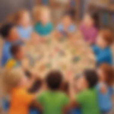 Children engaged in a fun team building exercise