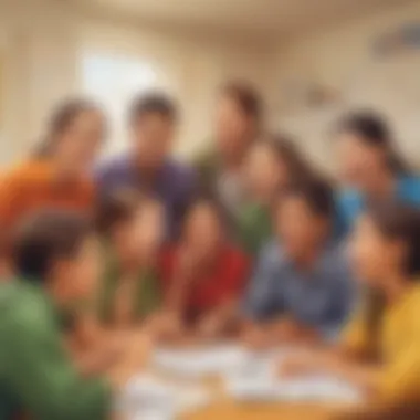 Group of students discussing ideas enthusiastically