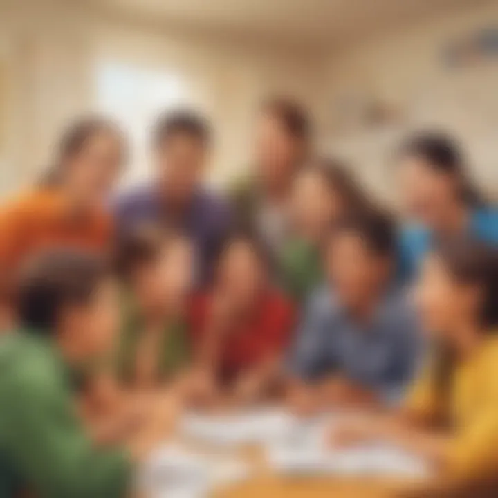 Group of students discussing ideas enthusiastically