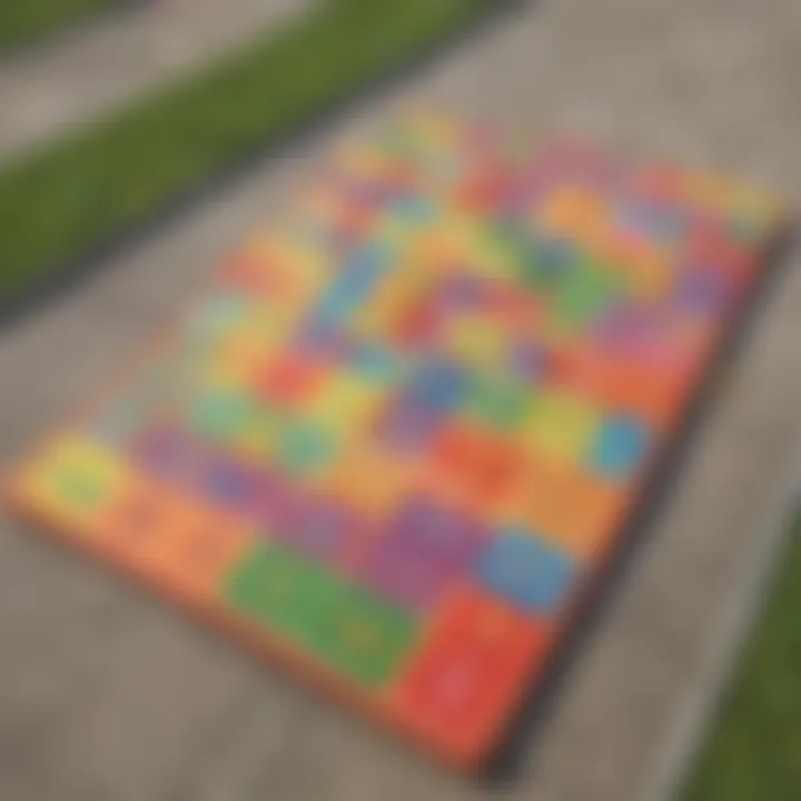 Illustration of a fun and colorful counting to 100 hopscotch game