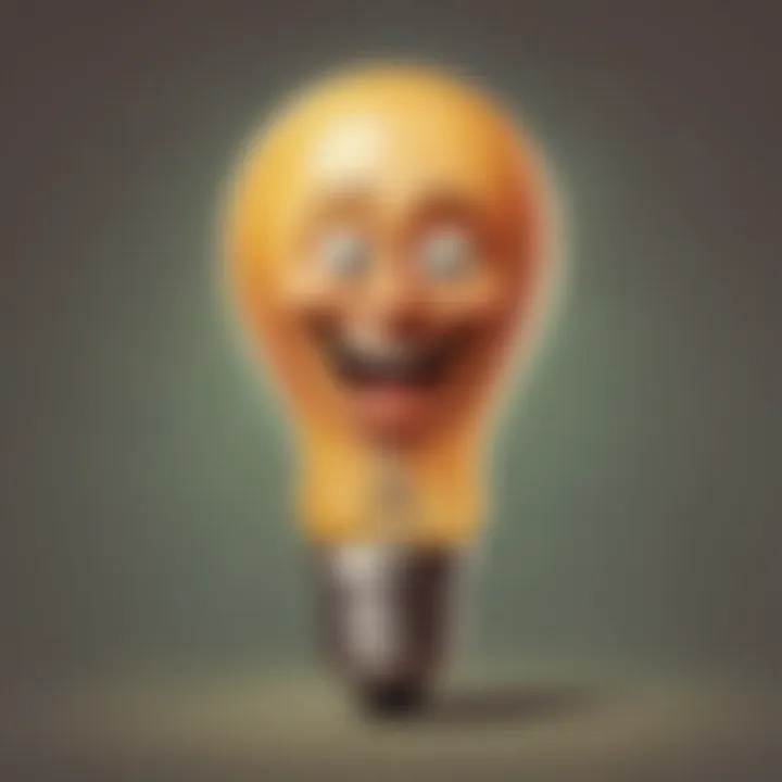 Illustration of a lightbulb symbolizing the moment of comedic inspiration for a knock knock joke