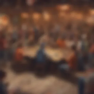 A screenshot demonstrating a community event in a game, highlighting social interactions among players.