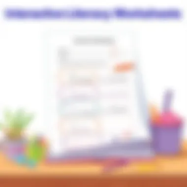 Interactive worksheet promoting literacy through drawing and writing