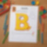 Colorful letter B worksheet with fun activities for preschoolers