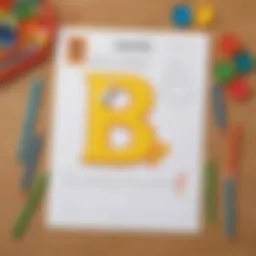 Colorful letter B worksheet with fun activities for preschoolers