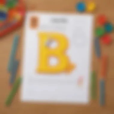 Colorful letter B worksheet with fun activities for preschoolers