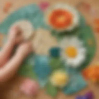 Sensory Creations Toddler creating a textured collage