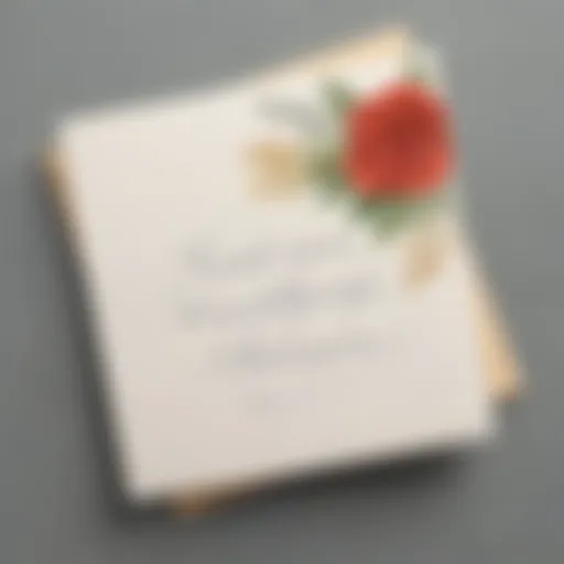 Elegant thank you card with handwritten note