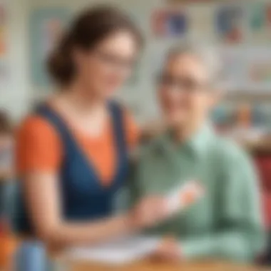 Teacher receiving a heartfelt thank you card
