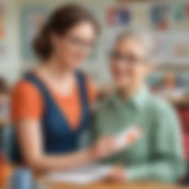 Teacher receiving a heartfelt thank you card