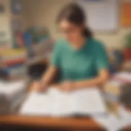 Artistic depiction of a student organizing their daily schedule
