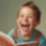 A child laughing heartily at a joke