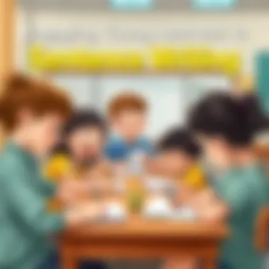 Engaging classroom scene with children practicing sentences