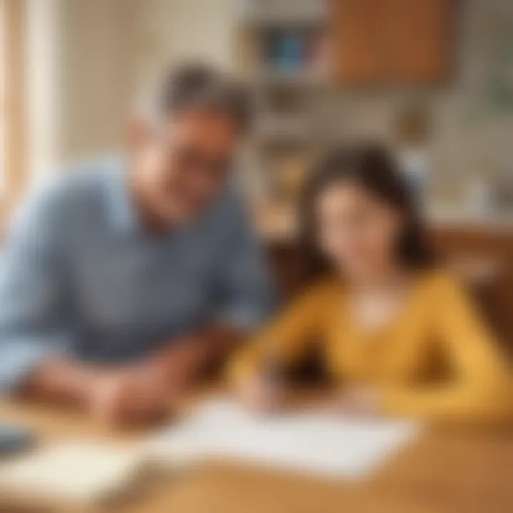 A parent writing a heartfelt note to a teacher
