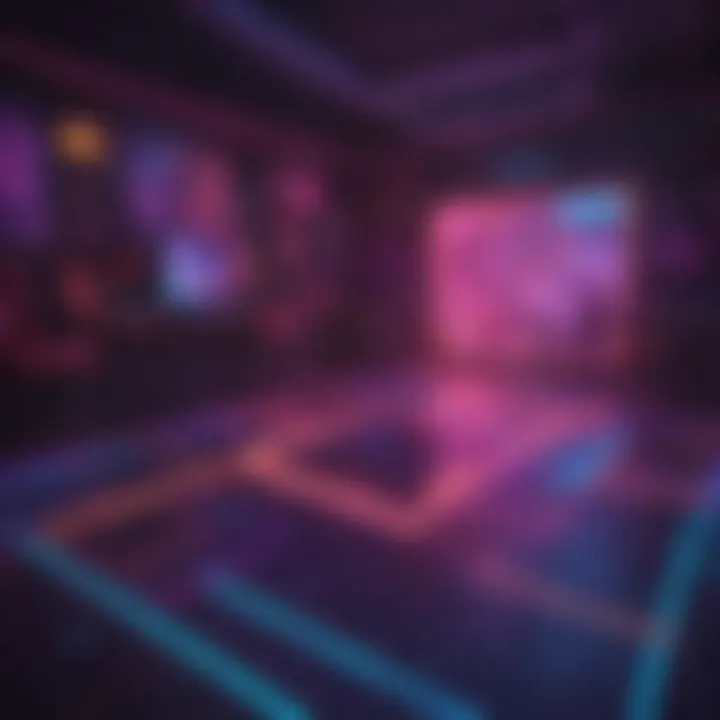 Neon lights creating a dance floor ambiance